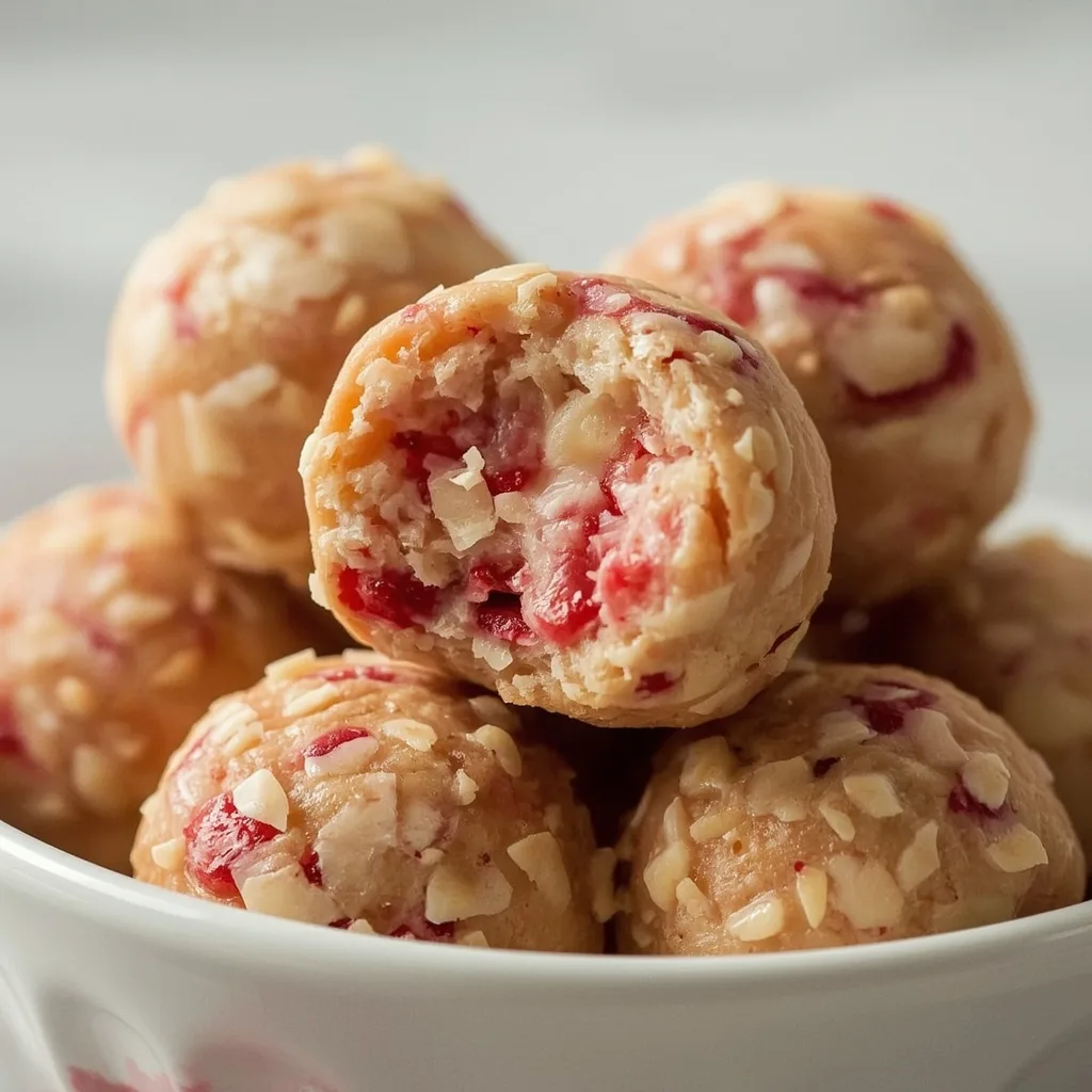 High Protein Strawberry Cheesecake Protein Balls