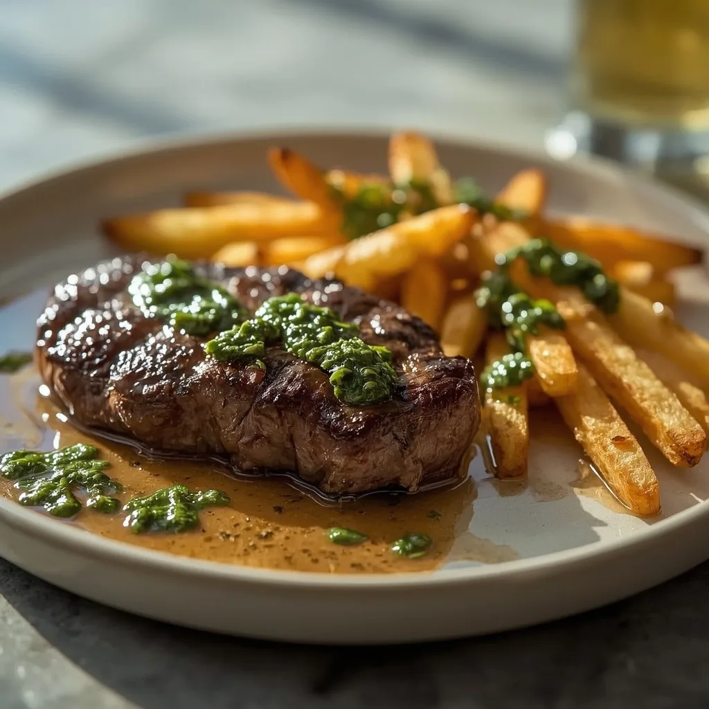 High Protein Truffle Butter Steak with Chimichurri Fries