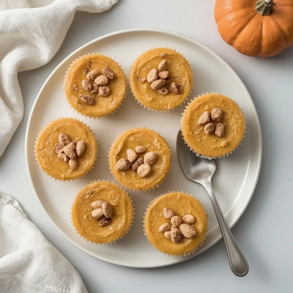 Mini Pumpkin Greek Yogurt Cheesecakes