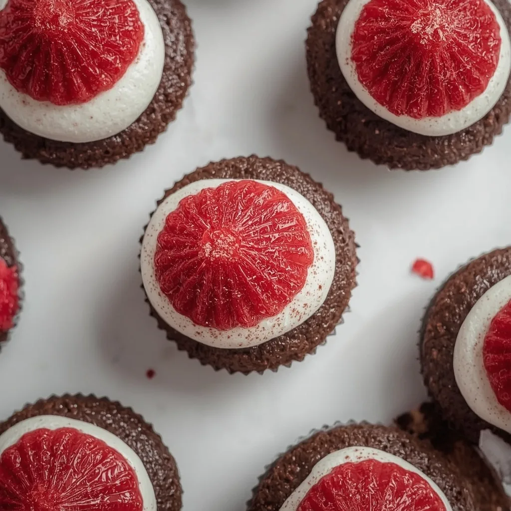 Protein-Packed Santa Hat Chocolate Cupcakes