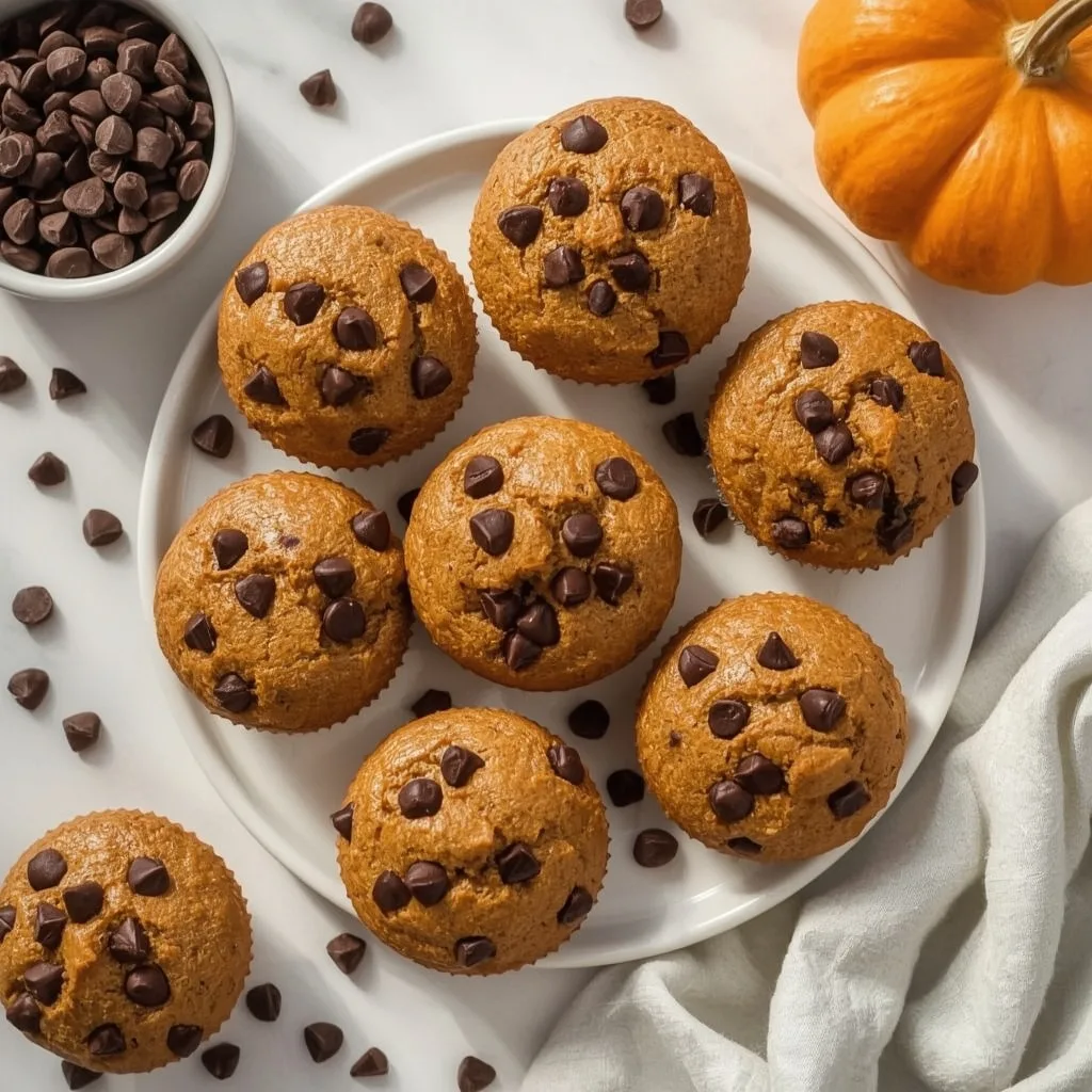 Pumpkin Chocolate Chip Protein Muffins