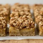 High Protein Apple Pie Bars with Oat Crumble Topping - recipe card