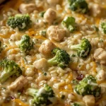 High Protein Broccoli Wild Rice Casserole with Turkey - recipe card