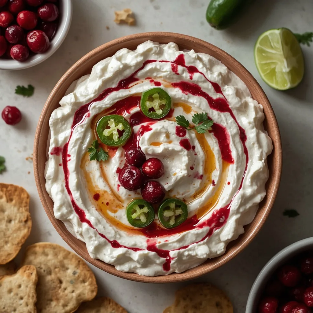 High Protein Cranberry Jalapeño Dip (Whipped Cottage Cheese)