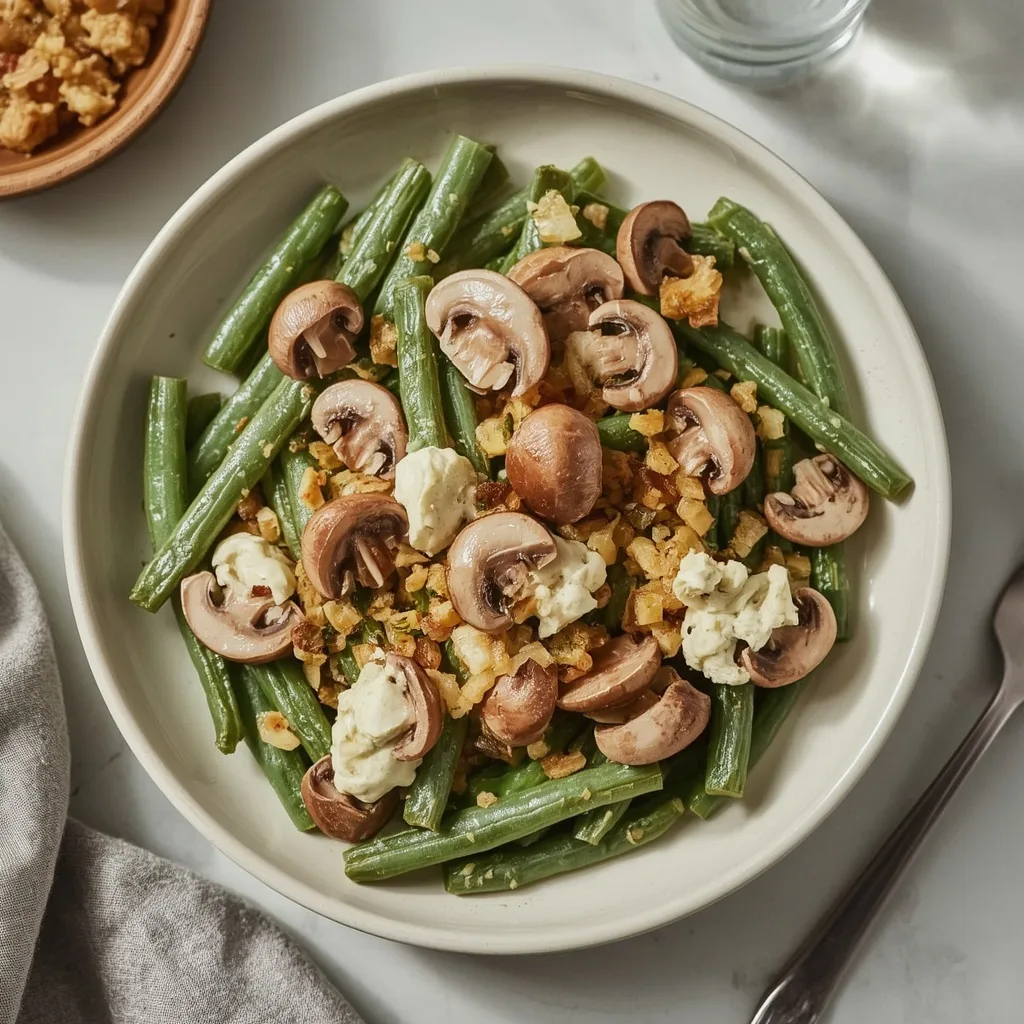 High Protein Green Bean Casserole (No Canned Soup)