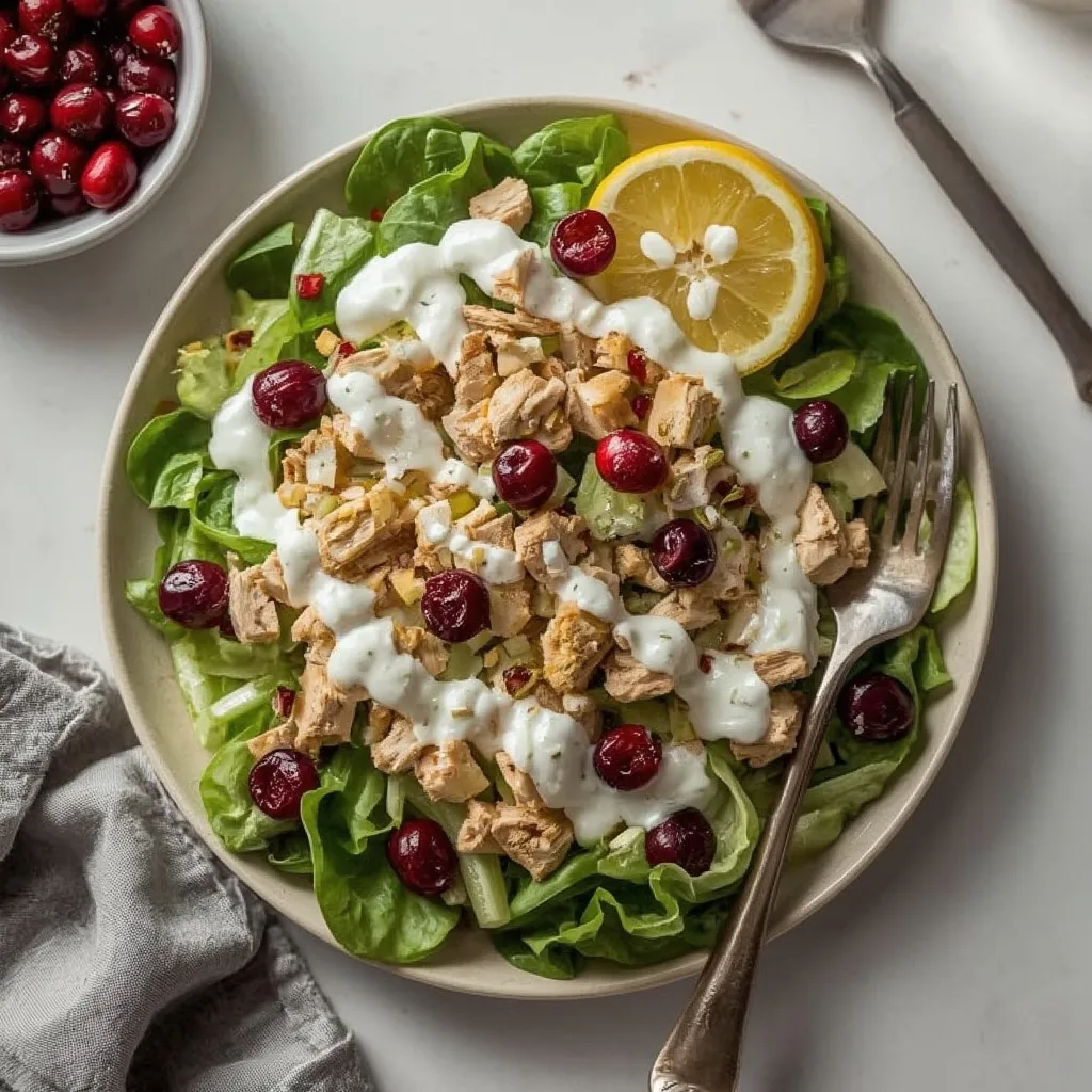 High Protein Leftover Turkey Cranberry Salad (Greek Yogurt)