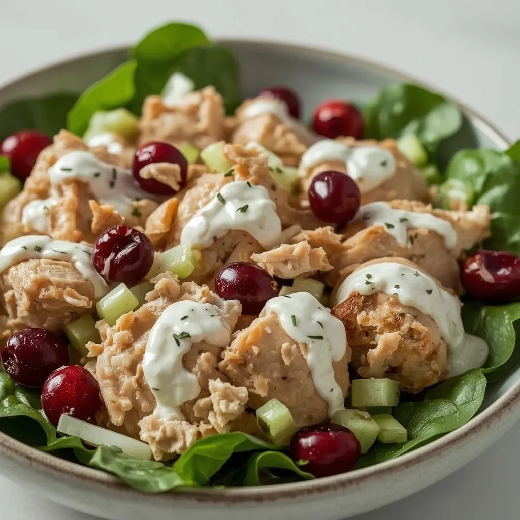High Protein Leftover Turkey Cranberry Salad (Greek Yogurt)