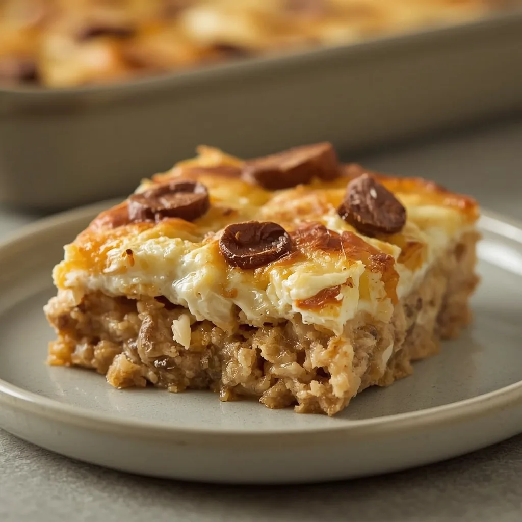 High Protein Thanksgiving Breakfast Casserole (Make-Ahead) - recipe card