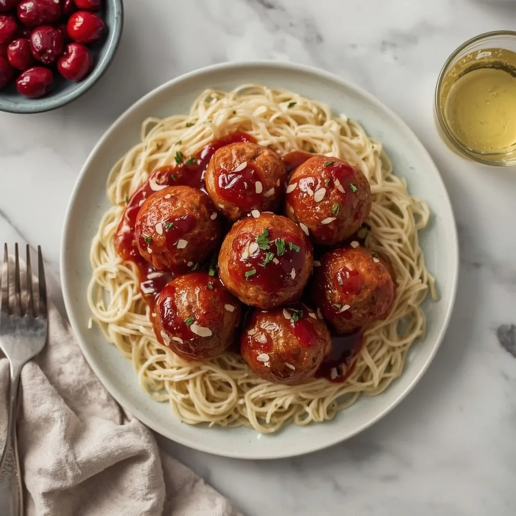 High Protein Turkey Meatballs with Cranberry Glaze
