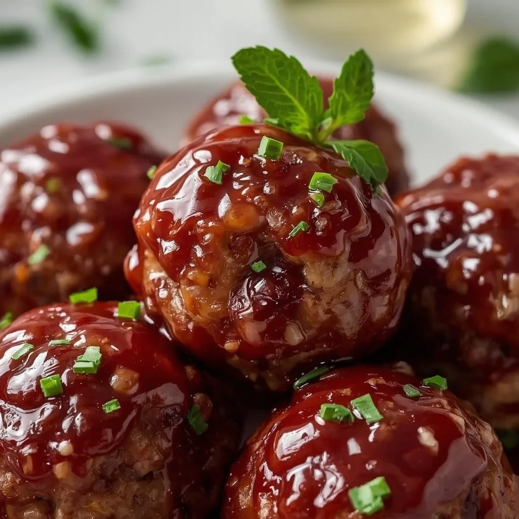 High Protein Turkey Meatballs with Cranberry Glaze