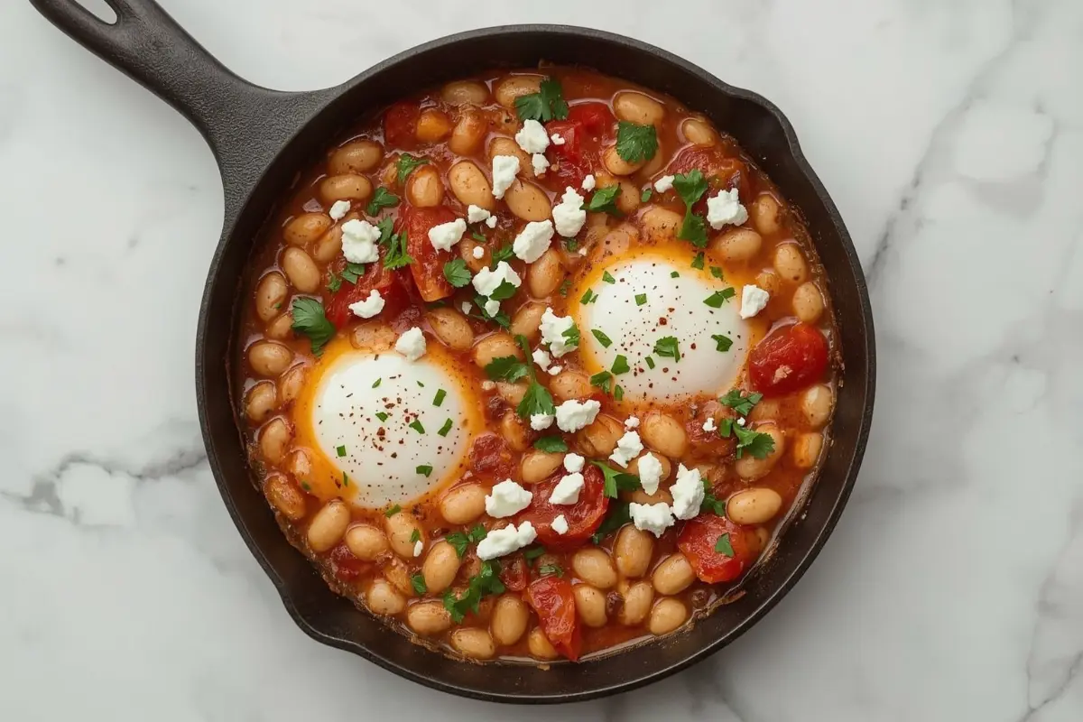 Shakshuka with White Beans and Feta